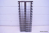 LOT OF 2 STAINLESS STEEL LAB CRYO STORAGE FREEZER RACK CRYOGENIC 5 ½ x5 ¾ x 28 ½