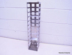 STAINLESS STEEL LAB CRYO STORAGE FREEZER RACK CRYOGENIC 5 ½ x 5 ¾ x26 ½