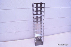 STAINLESS STEEL LAB CRYO STORAGE FREEZER RACK CRYOGENIC 5 ½ x 5 ¾ x26 ½
