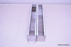 LOT OF 2 STAINLESS STEEL LAB CRYO STORAGE FREEZER RACK CRYOGENIC 20 x 3 x 3