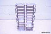 LOT OF 2 STAINLESS STEEL LAB CRYO STORAGE FREEZER RACK CRYOGENIC 5½ x 5½ x 20