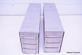 LOT OF 2 STAINLESS STEEL LABORATORY CRYO STORAGE FREEZER RACK CRYOGENIC 22 x 5½