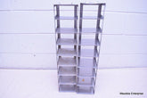 LOT OF 2 STAINLESS STEEL LAB CRYO STORAGE FREEZER RACK CRYOGENIC 5½ X 5½ x 25¾