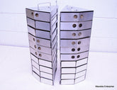 LOT OF 2 STAINLESS STEEL LAB CRYO STORAGE FREEZER RACK CRYOGENIC 8¼ x 9¼ x 21