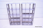 LOT OF 2 STAINLESS STEEL LAB CRYO STORAGE FREEZER RACK CRYOGENIC 10⅞ X 5½ x 22¼