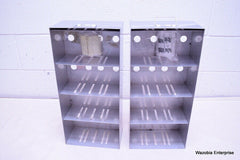 LOT OF 2 STAINLESS STEEL LAB CRYO STORAGE FREEZER RACK CRYOGENIC 9¼ X 5 x 20