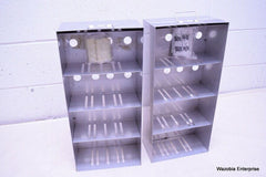 LOT OF 2 STAINLESS STEEL LAB CRYO STORAGE FREEZER RACK CRYOGENIC 9¼ X 5 x 20
