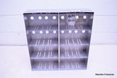 LOT OF 2 STAINLESS STEEL LAB CRYO STORAGE FREEZER RACK CRYOGENIC 9¼ X 5 x 20