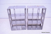 LOT OF 2 STAINLESS STEEL LAB CRYO STORAGE FREEZER RACK CRYOGENIC 10⅞ X 5½ x 16½