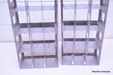 LOT OF 2 STAINLESS STEEL LAB CRYO STORAGE FREEZER RACK CRYOGENIC 10⅞ X 5½ x 22⅛