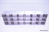 LOT OF 2 STAINLESS STEEL LAB CRYO STORAGE FREEZER RACK CRYOGENIC 16½ X 5½ x 10