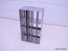 STAINLESS STEEL LABORATORY CRYO STORAGE FREEZER RACK CRYOGENIC 9⅜ x 5½ x 16½