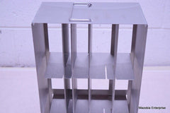 STAINLESS STEEL LABORATORY CRYO STORAGE FREEZER RACK CRYOGENIC 9⅜ x 5½ x 16½