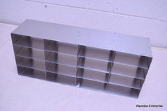 STAINLESS STEEL LABORATORY CRYO STORAGE FREEZER RACK CRYOGENIC 21¾ x 5⅝ x 9