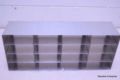 STAINLESS STEEL LABORATORY CRYO STORAGE FREEZER RACK CRYOGENIC 21¾ x 5⅝ x 9