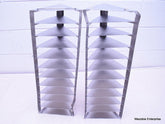 LOT OF 2 STAINLESS STEEL LAB CRYO STORAGE FREEZER RACK CRYOGENIC 8¼ x 9¼ x 23¼
