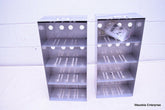 LOT OF 2 STAINLESS STEEL LAB CRYO STORAGE FREEZER RACK CRYOGENIC 9¼ X 5 x 20