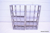 LOT OF 2 STAINLESS STEEL LAB CRYO STORAGE FREEZER RACK CRYOGENIC 10⅞ X 5½ x 22¼