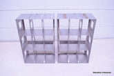 LOT OF 2 STAINLESS STEEL LAB CRYO STORAGE FREEZER RACK CRYOGENIC 10⅞ X 5½ x 16½