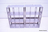 LOT OF 2 STAINLESS STEEL LAB CRYO STORAGE FREEZER RACK CRYOGENIC 10⅞ X 5½ x 16½