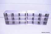LOT OF 2 STAINLESS STEEL LAB CRYO STORAGE FREEZER RACK CRYOGENIC 16½ X 5½ x 10⅞