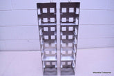 LOT OF 2 STAINLESS STEEL LAB. CRYO STORAGE FREEZER RACK CRYOGENIC 5 ¾x5 ½x26 ¾