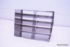 STAINLESS STEEL LABORATORY CRYO STORAGE FREEZER RACK CRYOGENIC 12⅜ x 5⅞ x 9½