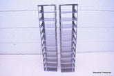LOT OF 2 STAINLESS STEEL LAB CRYO STORAGE FREEZER RACK CRYOGENIC 5½ x 5½ x 26¼