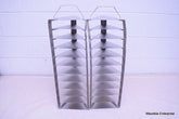 LOT OF 2 STAINLESS STEEL LAB CRYO STORAGE FREEZER RACK CRYOGENIC 8¼ x 9¼ x 23¼