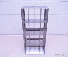 STAINLESS STEEL LABORATORY CRYO STORAGE FREEZER RACK CRYOGENIC 9⅝ X 5⅜ x 22