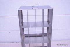 STAINLESS STEEL LABORATORY CRYO STORAGE FREEZER RACK CRYOGENIC 9⅝ X 5⅜ x 22
