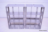 LOT OF 2 STAINLESS STEEL LAB CRYO STORAGE FREEZER RACK CRYOGENIC 10⅞ X 5½ x 16½
