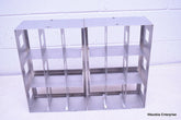LOT OF 2 STAINLESS STEEL LAB CRYO STORAGE FREEZER RACK CRYOGENIC 10⅞ X 5½ x 16½
