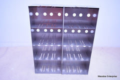 2 STAINLESS STEEL LABORATORY CRYO STORAGE FREEZER RACK