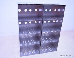 2 STAINLESS STEEL LABORATORY CRYO STORAGE FREEZER RACK