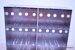 2 STAINLESS STEEL LABORATORY CRYO STORAGE FREEZER RACK