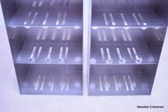 2 STAINLESS STEEL LABORATORY CRYO STORAGE FREEZER RACK
