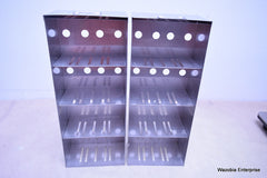 2 STAINLESS STEEL LABORATORY CRYO STORAGE FREEZER RACK