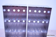 2 STAINLESS STEEL LABORATORY CRYO STORAGE FREEZER RACK