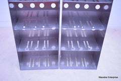 2 STAINLESS STEEL LABORATORY CRYO STORAGE FREEZER RACK