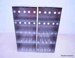 2 STAINLESS STEEL LABORATORY CRYO STORAGE FREEZER RACK