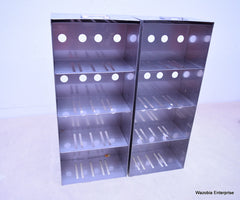 2 STAINLESS STEEL LABORATORY CRYO STORAGE FREEZER RACK