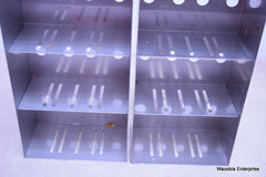 2 STAINLESS STEEL LABORATORY CRYO STORAGE FREEZER RACK