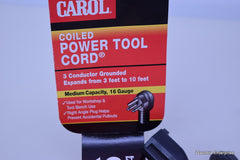 CAROL COILED POWER TOOL CORD 3FT-10FT 16 GAUGE 13 AMPS 06014-60-04
