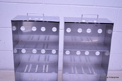 2 STAINLESS STEEL LABORATORY CRYO STORAGE FREEZER RACK