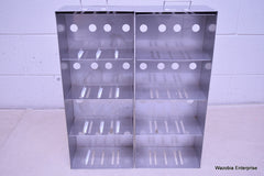 2 STAINLESS STEEL LABORATORY CRYO STORAGE FREEZER RACK
