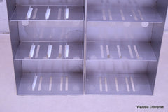 2 STAINLESS STEEL LABORATORY CRYO STORAGE FREEZER RACK