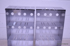 2 STAINLESS STEEL LABORATORY CRYO STORAGE FREEZER RACK
