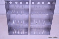 2 STAINLESS STEEL LABORATORY CRYO STORAGE FREEZER RACK