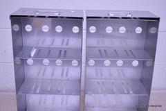 2 STAINLESS STEEL LABORATORY CRYO STORAGE FREEZER RACK